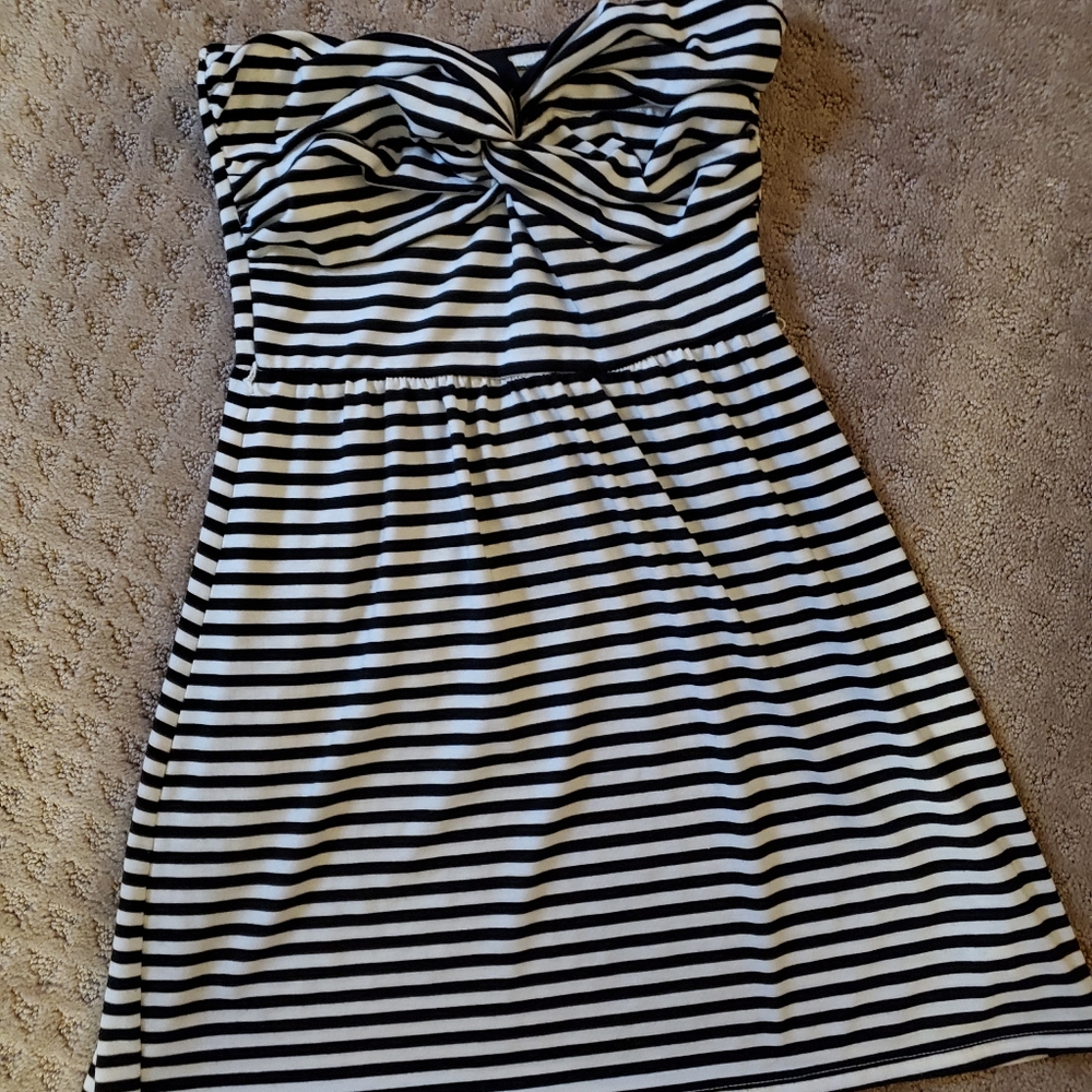 A strapless dress